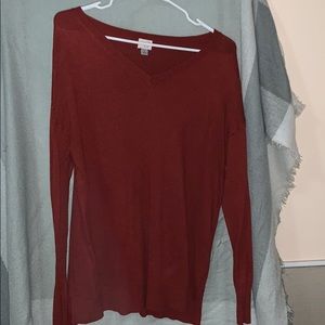 Red Long Sleeve Top